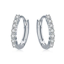 925 Sterling Silver Earrings with Pavé Setting CZ, Size 1.2*0.2cm for Women-2