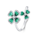 925 Sterling Silver Enamel Pavé CZ Ring for Women-4