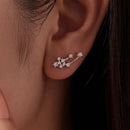 925 Sterling Silver & Brass White Gold Plated Earrings with CZ for Women-6