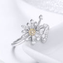 925 Sterling Silver Ring with Plated Platinum and Pavé Setting CZ-8
