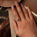 925 Sterling Silver Oxidized Pendant CZ Ring-5