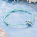 925 Sterling Silver Adjustable Bracelet with Enamel and Transparent Glass Pendant for Women-4
