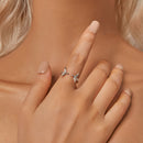925 Sterling Silver Ring with White Gold Plating, 1.5mm Width-5