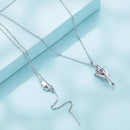 925 Sterling Silver Adjustable Necklace with Pavé Setting CZ & Pendant for Women-6