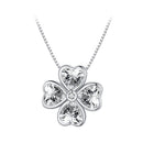 S925 Sterling Silver Pendant Necklace with Pavé Setting CZ in Platinum for Women-1