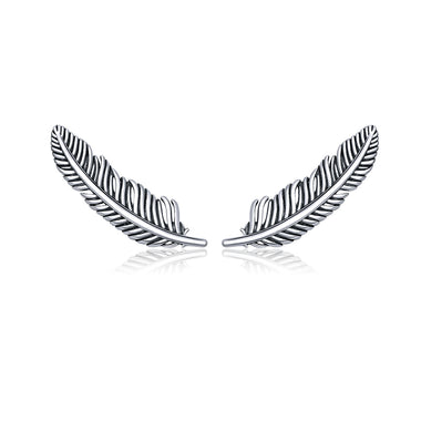 925 Sterling Silver Earrings - Oxidized Silver - 2.4cm x 0.7cm - Women