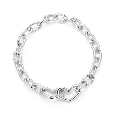 925 Sterling Silver Plated White Gold 19.0 cm Bracelet - 0