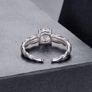 925 Sterling Silver Moissanite 0.65 Carat Ring for Women Size E-6