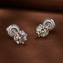 S925 Silver 0.5 Carat Moissanite Earrings 6.0mm for Women-6