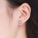 925 Sterling Silver Oxidized Enamel Earrings for Women 1*1cm-7