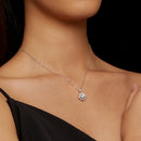 925 Sterling Silver Moissanite Necklace with Pavé Setting in Platinum, 450mm, for Women-6