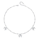 925 Sterling Silver + Plated White Gold Necklace with Adjustable Length for Women-1