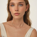 925 Sterling Silver Necklace with White Gold Plating, Length 40+5cm, Chain Thickness 0.08cm, for Women-5