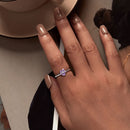 S925 Sterling Silver Enamel Plated Platinum Ring-7