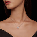 S925 Sterling Silver Plated Nacre & CZ Necklace, 40+5cm for Women-7