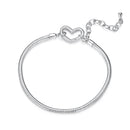 925 Sterling Silver Plated White Gold Bracelet - Adjustable 17+5cm-1