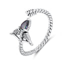 925 Sterling Silver Oxidized Glass Ring-1