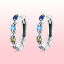 925 Sterling Silver Pavé Setting Earrings with CZ Stone-6