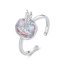 925 Sterling Silver Ring with Nano Opal Stone, 0.15 cm Width for Women-1