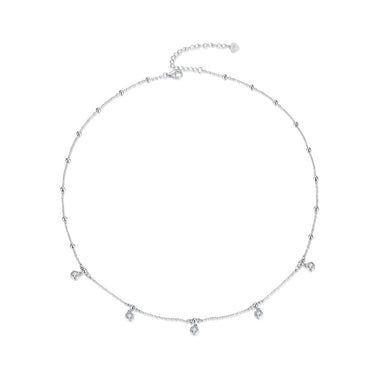925 Sterling Silver 3mm Moissanite Necklace for Women - 0