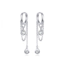 925 Platinum Plated Pavé Setting CZ Earrings-1