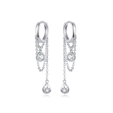 925 Platinum Plated Pavé Setting CZ Earrings