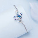 925 Sterling Silver Enamel Bracelet with Pavé Setting CZ-4
