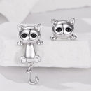Brass & S925 Silver Earrings | 2.8*1.1cm | White Gold Plated with Pavé Setting CZ for Women-5