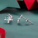 925 Sterling Silver White Gold Plated Transparent Glass Earrings for Women-4