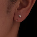 925 Sterling Silver Brass Earrings with White Gold Plating 1.4cm for Women-6