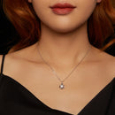 925 Sterling Silver 0.5 Carat Moissanite Necklace with White Gold Plating for Women-8
