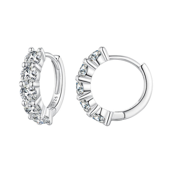 925 Sterling Silver 0.20 Carat Moissanite Earrings for Women