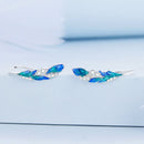 925 Sterling Silver Enamel Finish Pavé CZ Earrings for Women-2