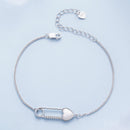 925 Sterling Silver Bracelet with CZ Pendant - 160mm Length and 8x26mm Pendant Size for Women-3