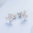 925 Sterling Silver White Gold Plated 0.7cm Earrings for Women-3