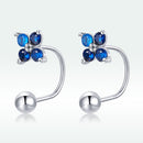 925 Sterling Silver Earrings with Pavé CZ & Platinum Plating for Women-6