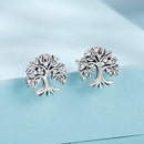 925 Sterling Silver Earrings with Pave Setting CZ - Oxidized Finish - 0.9cm-2