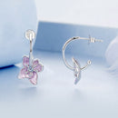 925 Sterling Silver Enamel White Gold Plated Earrings Size 20*14mm-5