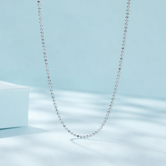 925 Sterling Silver Plated Platinum Necklace 400+50mm for Women
