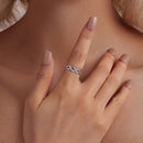 925 Sterling Silver White Gold Plated 0.6cm Ring Size 6 for Women-5
