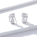 925 Sterling Silver Plated Platinum Earrings with Pavé Setting CZ for Women-3