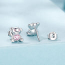 925 Sterling Silver Earrings with CZ in White Gold Plating-3