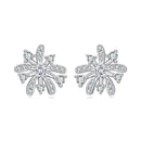 925 Sterling Silver Earrings with Pavé Set CZ in White Gold Finish, 1.1*1.0cm-1