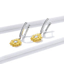 S925 Sterling Silver Plated Gold Pavé Setting CZ Earrings-2