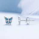S925 Sterling Silver Earrings with Enamel Process, 6*8mm, Plated Platinum for Women-5