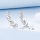 925 Sterling Silver White Gold Plated CZ Earrings 0.5*1.8cm for Women-2
