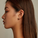 925 Sterling Silver Pavé Setting Earrings with CZ Stone-7