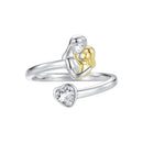 925 Sterling Silver White Gold Plated Ring with CZ - 3mm-1