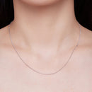 925 Sterling Silver 45S Platinum Plated Necklace for Women - 400mm Length, 0.8mm Thickness-5