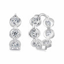 925 Sterling Silver 0.25 Carat Moissanite Hoop Earrings for Women-1